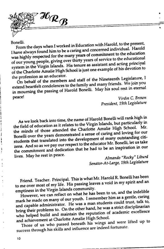 Funeral Booklet for Harold R. Bonelli - Page 9