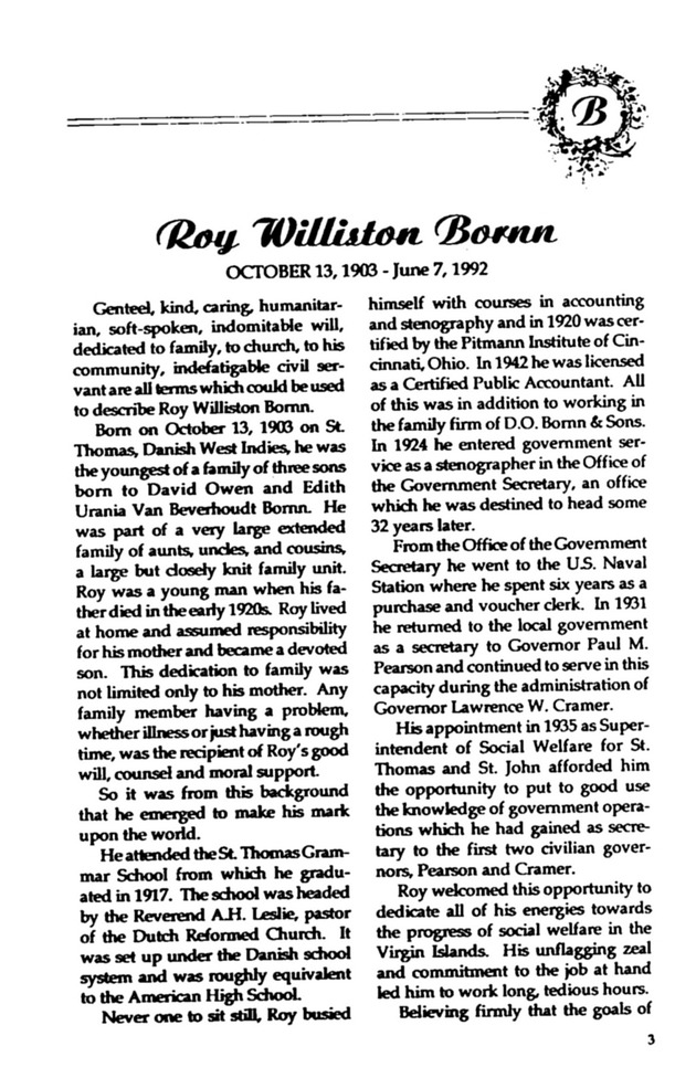 Funeral Booklet for Roy Williston Bornn - Page 3