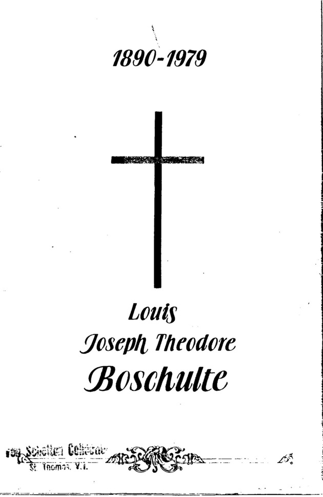 Funeral Booklet for Louis Joseph Theodore Boschulte - Page 1