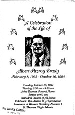 Funeral Booklet for Albert Fitzroy Brady