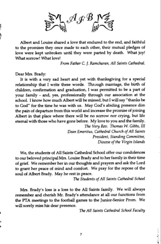 Funeral Booklet for Albert Fitzroy Brady - Page 6