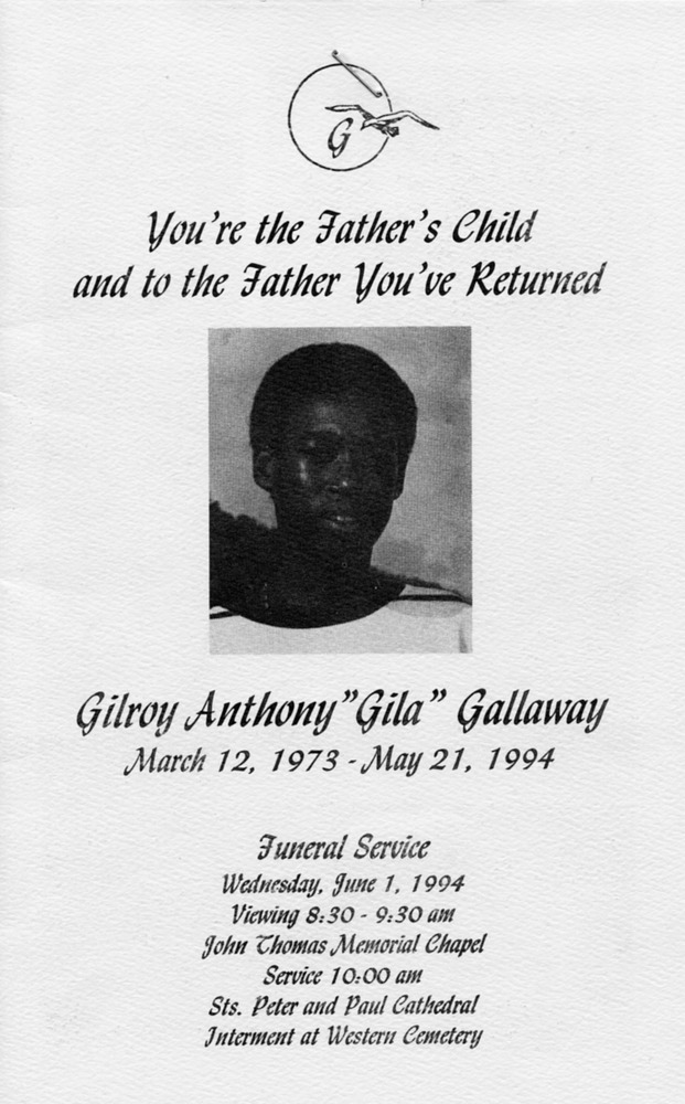 Funeral Booklet for Gilroy A. Galloway - Page 1