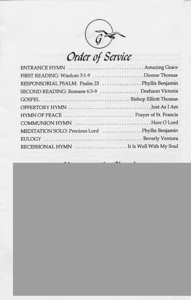 Funeral Booklet for Gilroy A. Galloway - Page 5