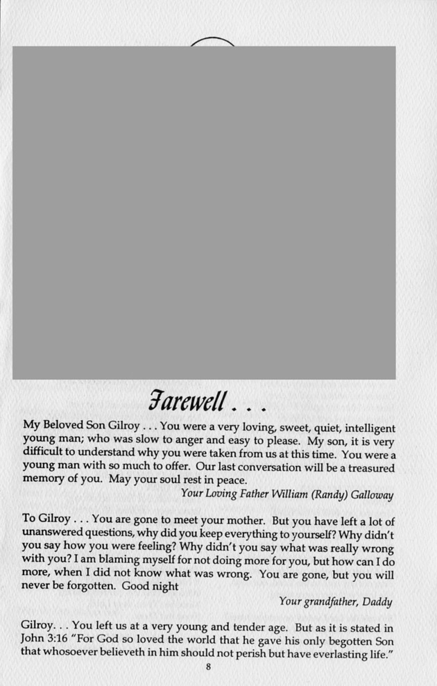 Funeral Booklet for Gilroy A. Galloway - Page 7