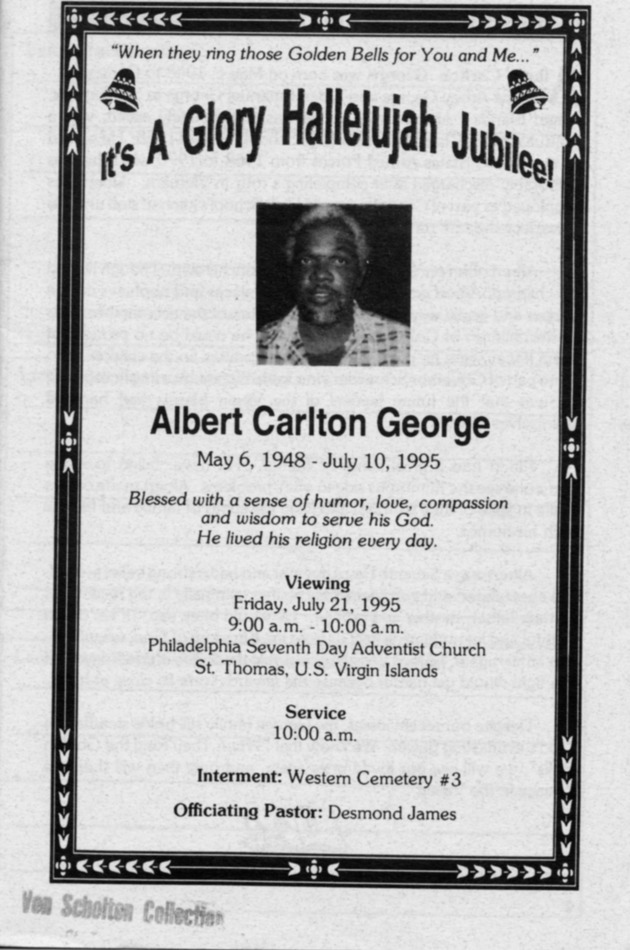 Funeral Booklet for Albert V. George - Page 1