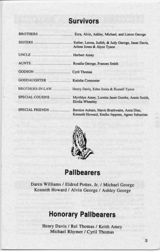 Funeral Booklet for Albert V. George - Page 3