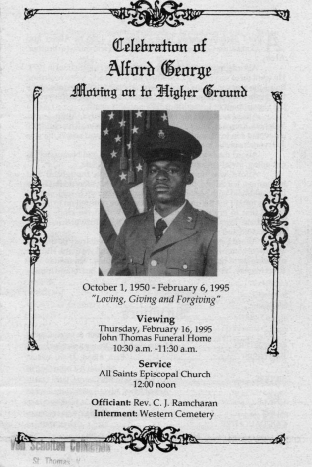 Funeral Booklet for Alford G. George - Page 1