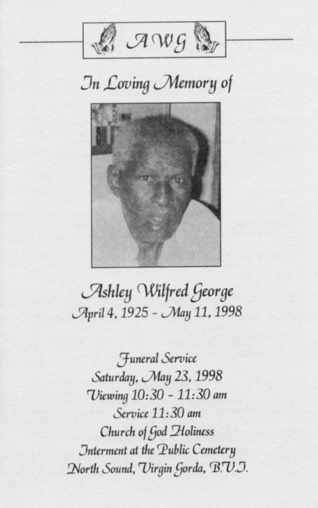 Funeral Booklet for Ashley W. George - Page 1