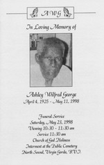 Funeral Booklet for Ashley W. George