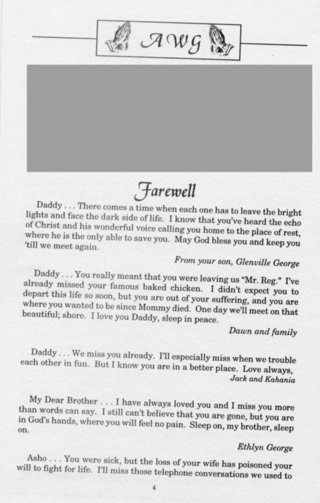 Funeral Booklet for Ashley W. George - Page 4