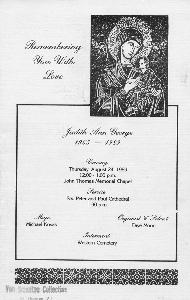 Funeral Booklet for Judith A. George - Page 1