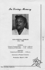 Funeral Booklet for Elsa Z. Georges