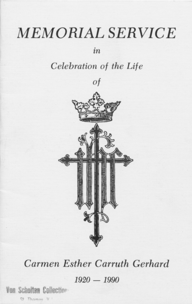 Funeral Booklet for Carmen E. Gerhard - Main 1