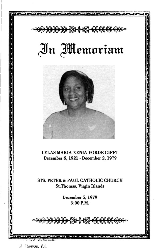 Funeral Booklet for Lelas M. X. Gifft - Page 1