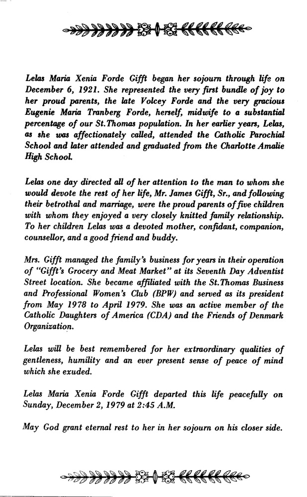 Funeral Booklet for Lelas M. X. Gifft - Page 2