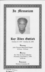 Funeral Booklet for Roy A. Gottlieb