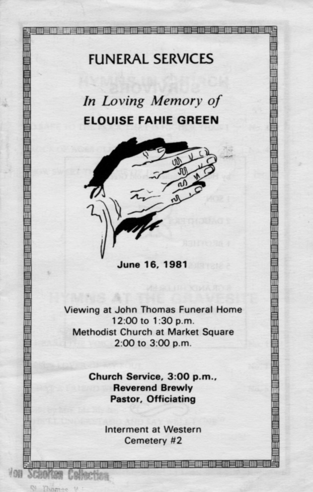 Funeral Booklet for Elouise F. Green - Page 1