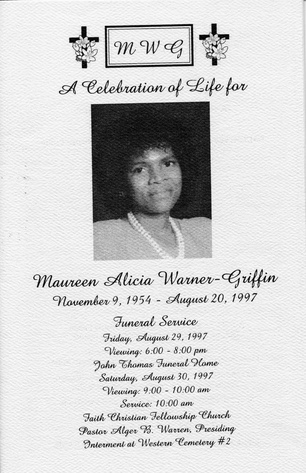 Funeral Booklet for Maureen A. Griffin - Page 1