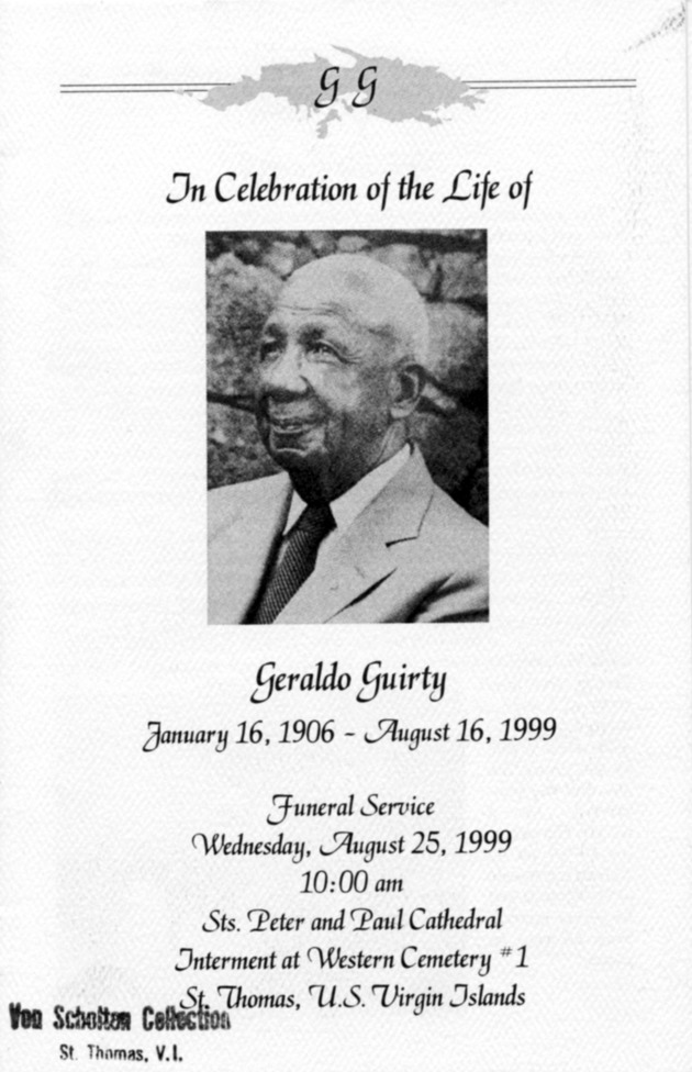 Funeral Booklet for Geraldo Guirty - Page 1