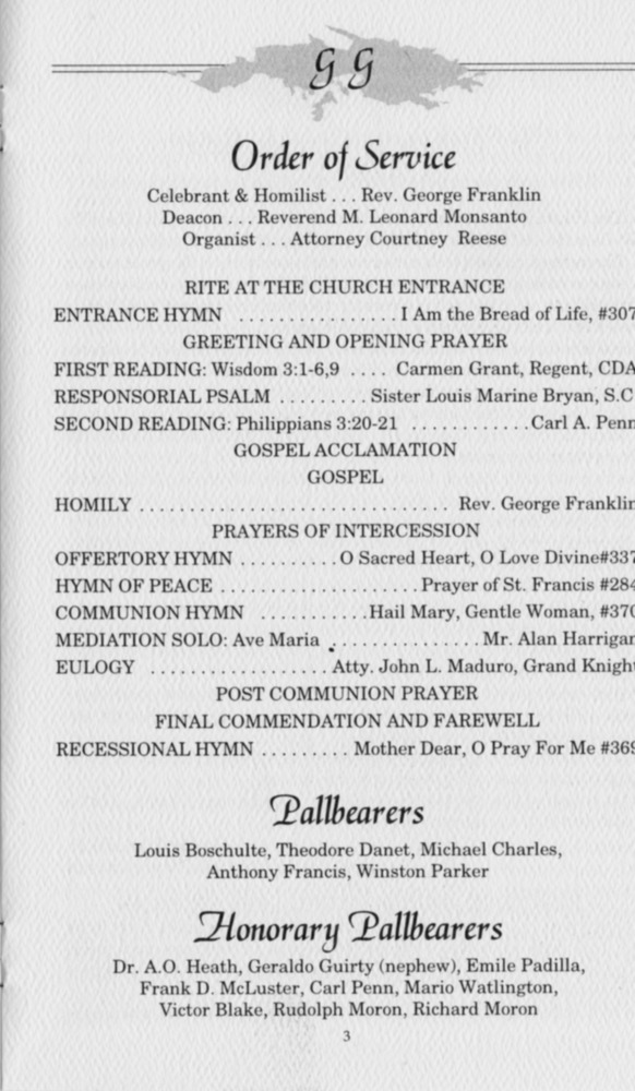 Funeral Booklet for Geraldo Guirty - Page 3