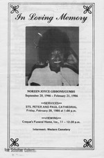 Funeral Booklet for Noreen J. Gumbs