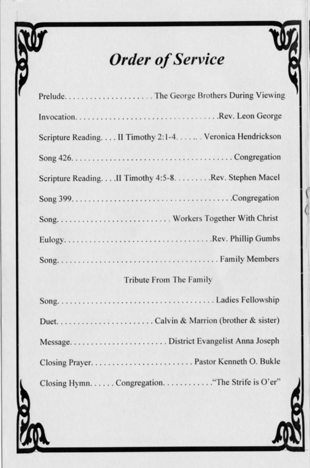 Funeral Booklet for Wilburn Elvin Hamm, Sr. - Page 4