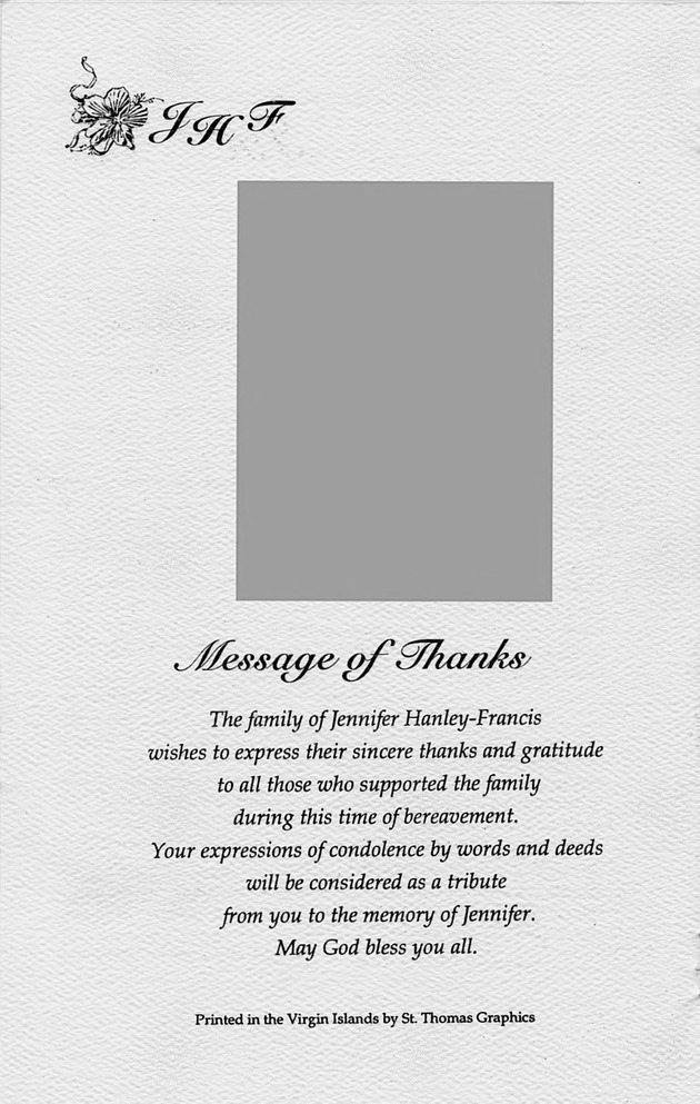 Funeral Booklet for Francis Jennifer Hanley - Page 6