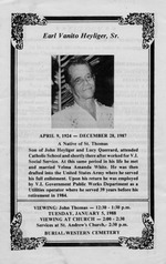 Funeral Booklet for Earl Vanito Heyliger, Sr.