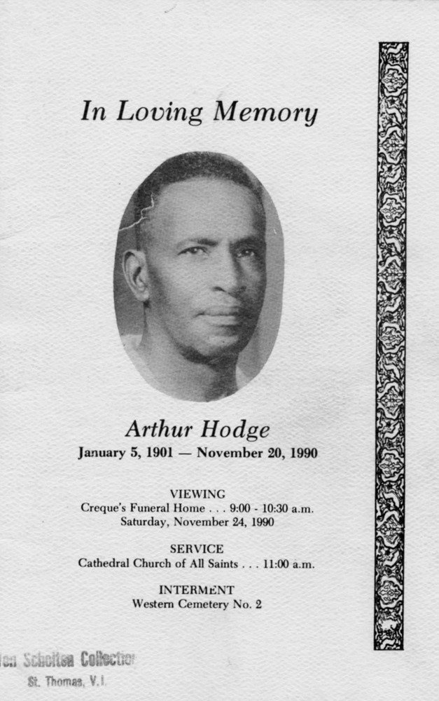 Funeral Booklet for Arthur Hodge - Main 1