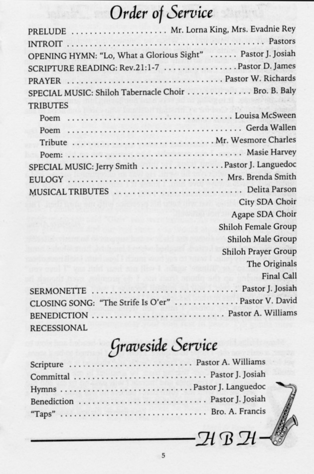 Funeral Booklet for Harold Bertram Hodge - Page 5