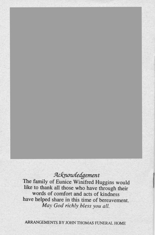 Funeral Booklet for Eunice Winifred Huggins - Page 10