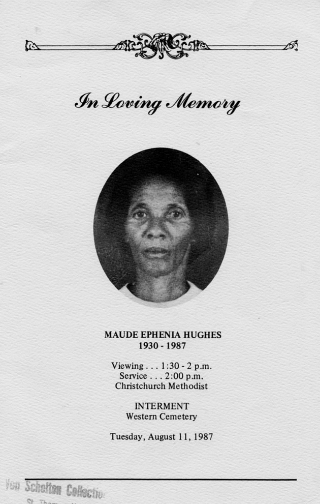 Funeral Booklet for Maude Ephenia Hughes - Page 1