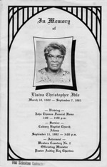 Funeral Booklet for Elsiva Christopher Ible