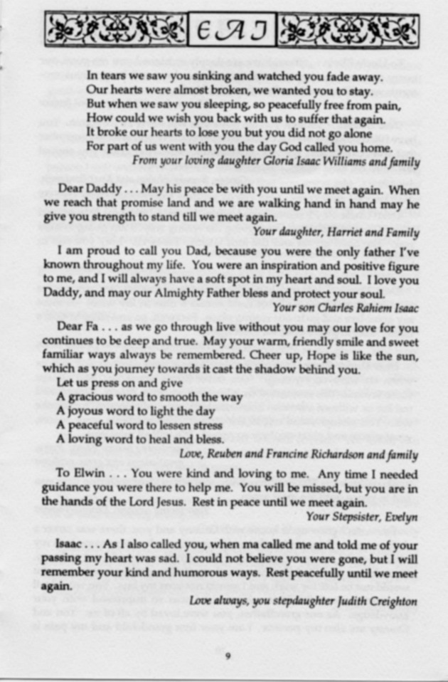 Funeral Booklet for Elwin Albert Isaac - Page 6