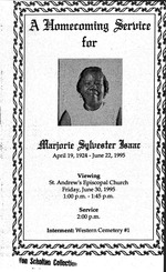 Funeral Booklet for Majorie Sylvester Isaac