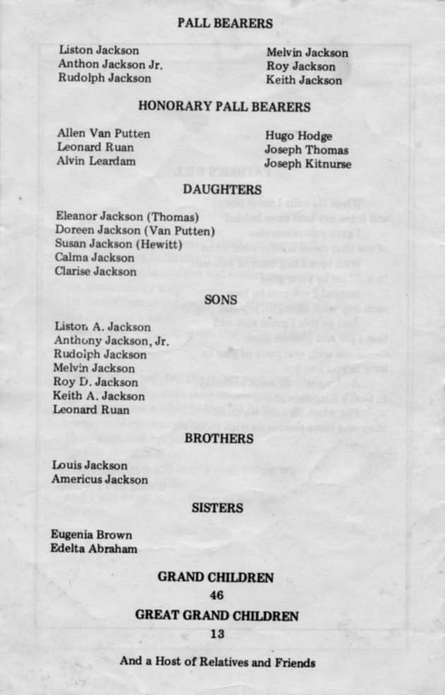 Funeral Booklet for Anthon Jackson - Page 5