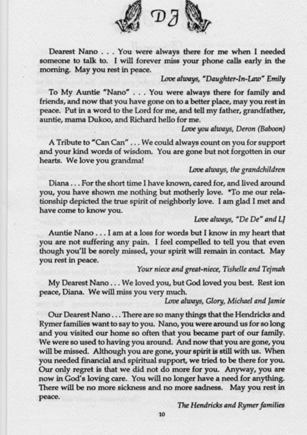 Funeral Booklet for Diana Idonia Sprauve Jackson - Page 7