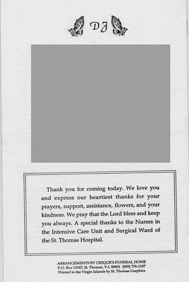 Funeral Booklet for Diana Idonia Sprauve Jackson - Page 9