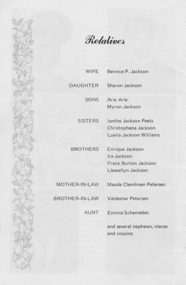 Funeral Booklet for Hugo Denzil Jackson - Page 4