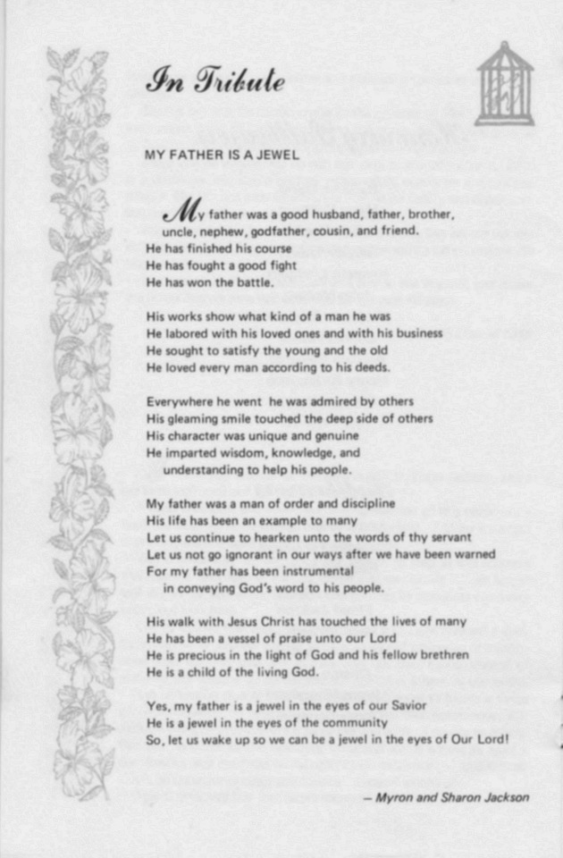 Funeral Booklet for Hugo Denzil Jackson - Page 8