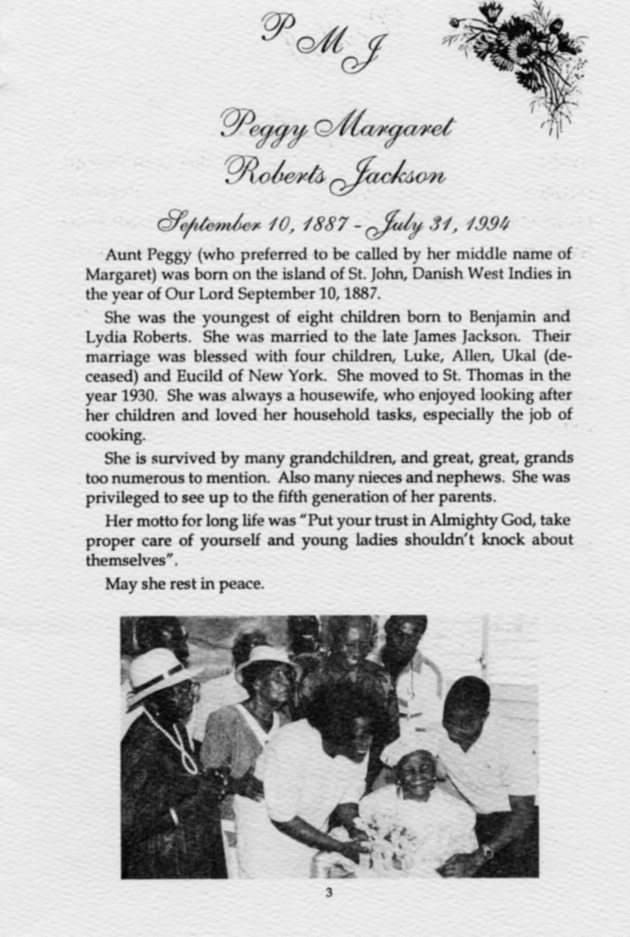 Funeral Booklet for Peggy Margaret Roberts Jackson - Page 3