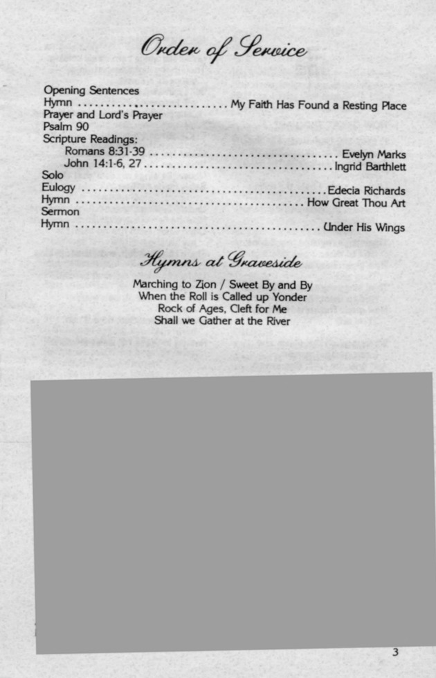 Funeral Booklet for Esmie Eloudia Jacobs - Page 3