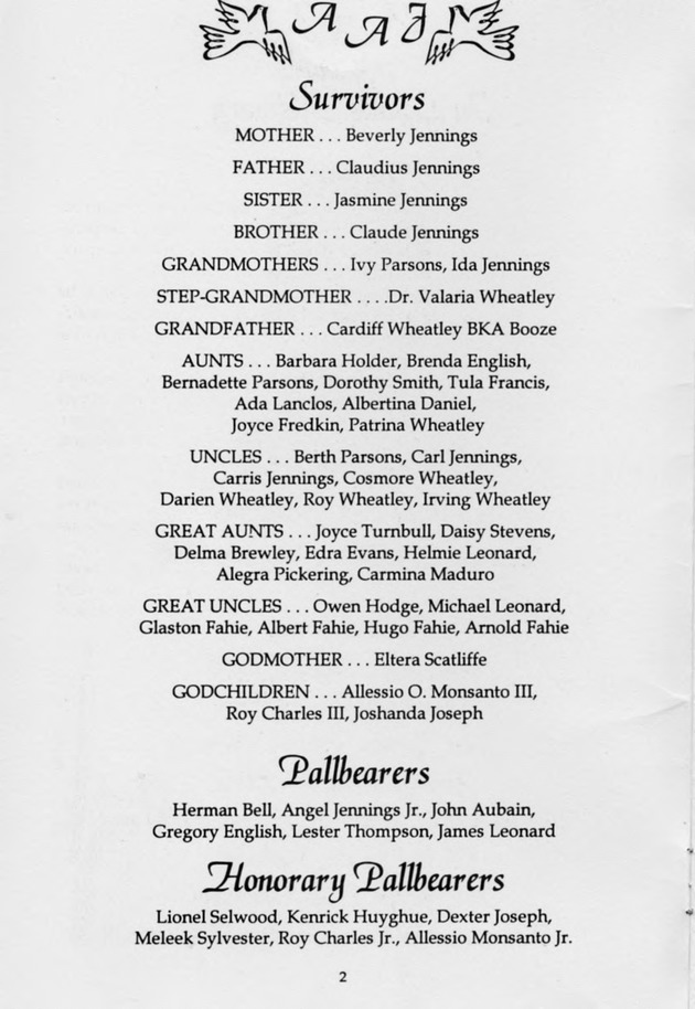 Funeral Booklet for Alvin A. Jennings - Page 2