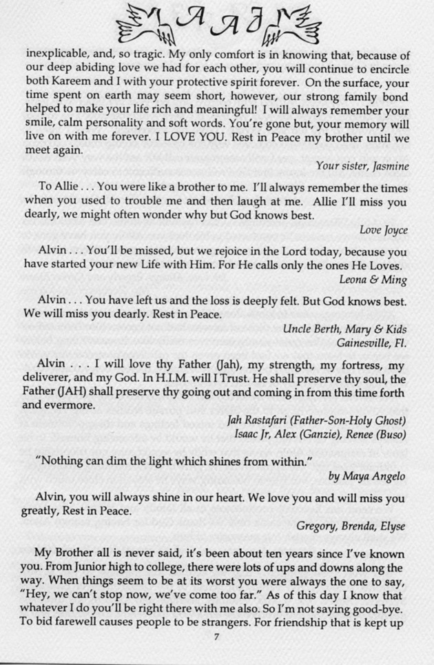 Funeral Booklet for Alvin A. Jennings - Page 6