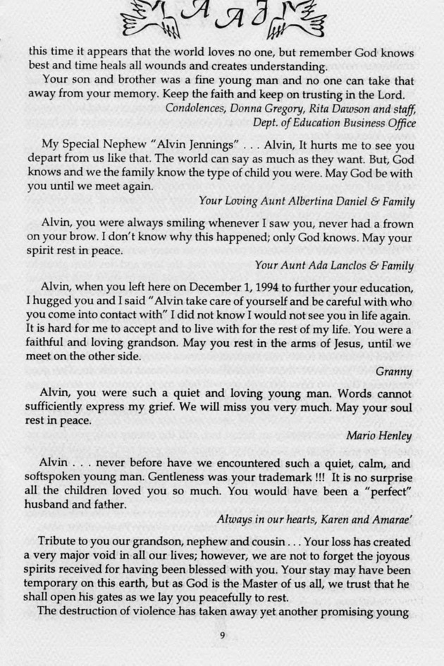 Funeral Booklet for Alvin A. Jennings - Page 8