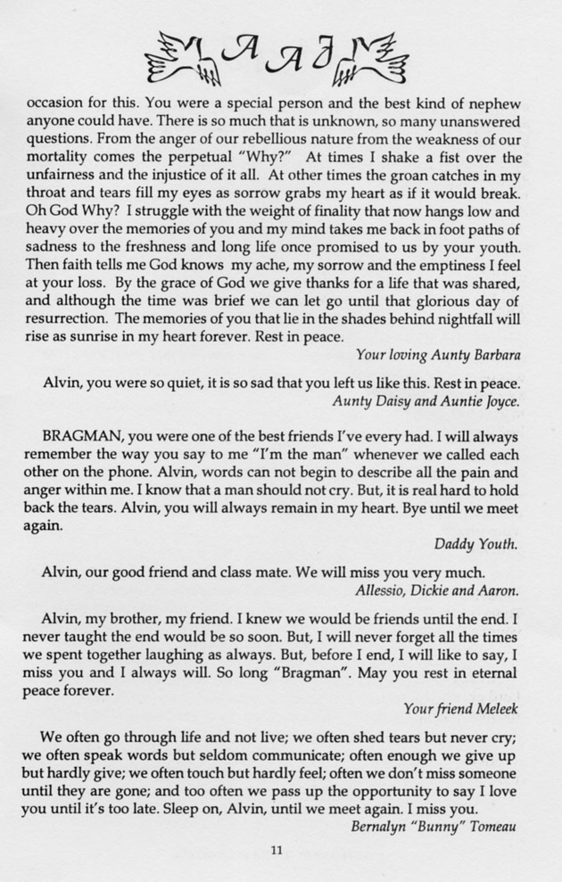 Funeral Booklet for Alvin A. Jennings - Page 10