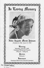 Funeral Booklet for Helen Augusta Marsh Johnson