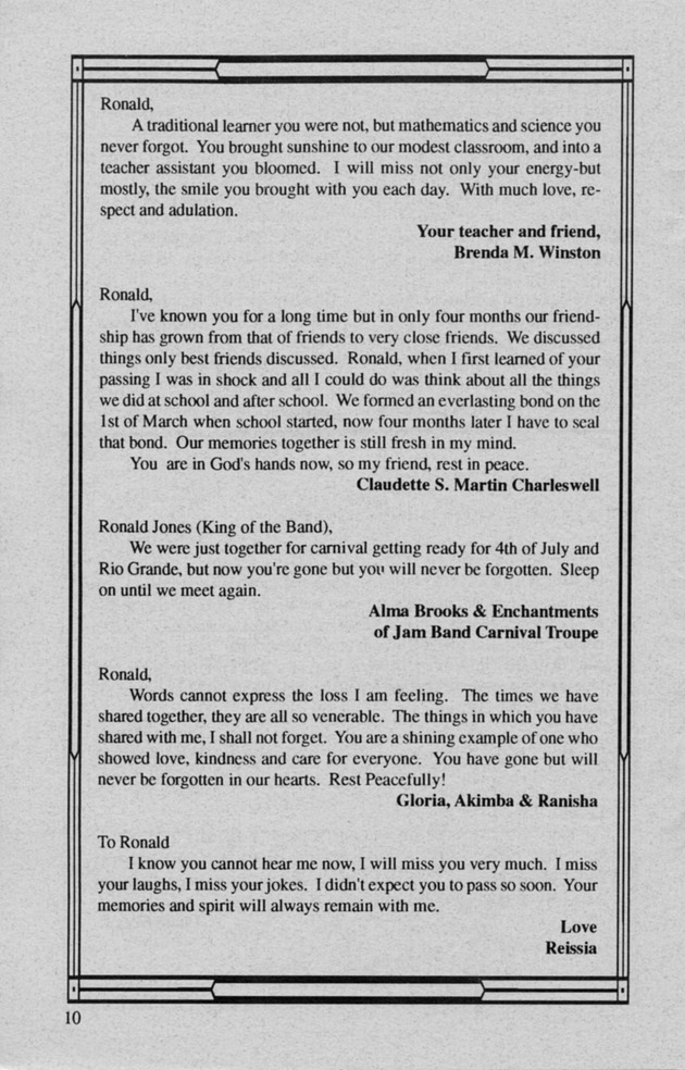 Funeral Booklet for Ronald Leon Jones - Page 5