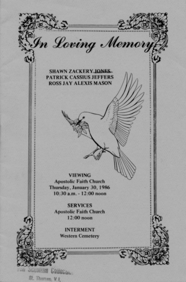 Funeral Booklet for Shawn Zackery Jones - Page 1