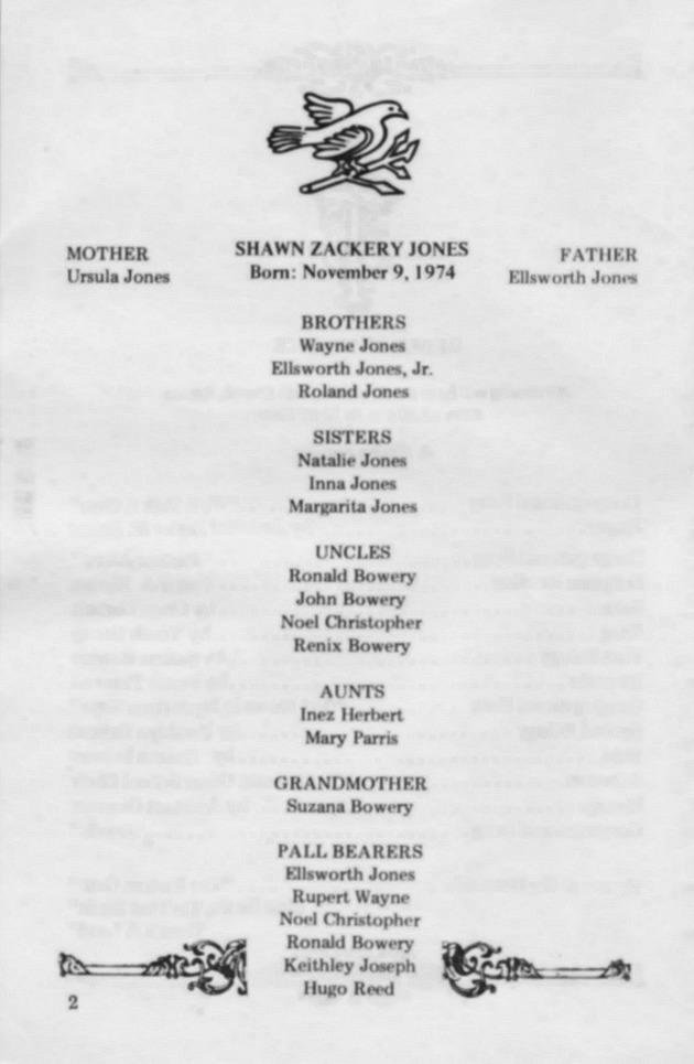 Funeral Booklet for Shawn Zackery Jones - Page 3